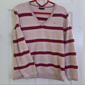Tommy Hilfiger pink strips sweater woman L size